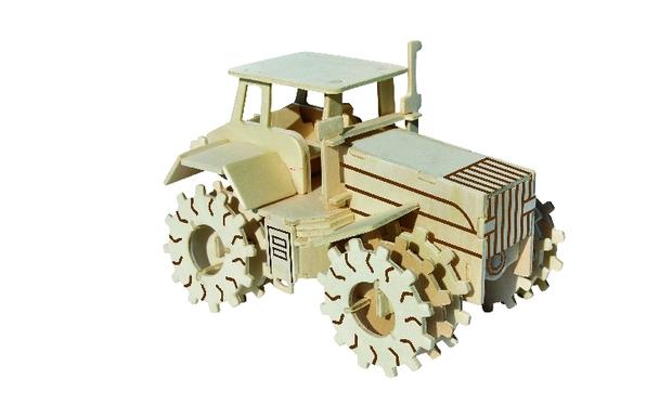 威虎山 木制拼图玩具 益智 3d 玩具 拖拉机 木质 拼图玩具